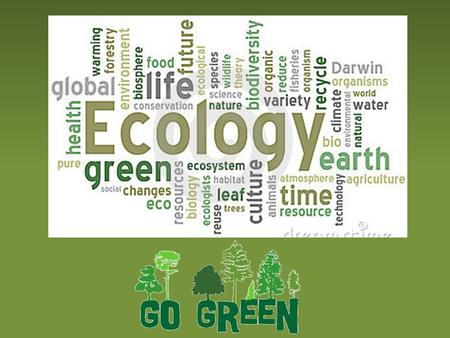 What is Ecology? – study of interactions between creatures & their environment, because… Everything is connected to everything else.