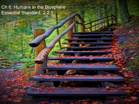 Ch 6: Humans in the Biosphere Essential Standard: