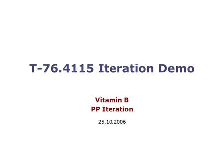 T Iteration Demo Vitamin B PP Iteration