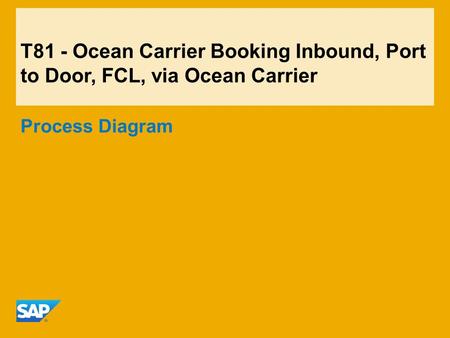 T81 - Ocean Carrier Booking Inbound, Port to Door, FCL, via Ocean Carrier Process Diagram.