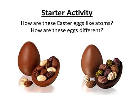 Starter Activity How are these Easter eggs like atoms? How are these eggs different?