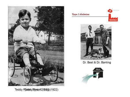 Teddy Ryder, 5yrs, 12.5 kg (1922) Teddy Ryder (1923) Dr. Best & Dr. Banting.