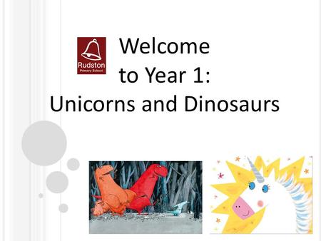 Welcome to Year 1: Unicorns and Dinosaurs. Year 1 Team Miss Myers – Class Teacher - Unicorns Mr Clarke – Class Teacher – Dinosaurs Mrs Turner, Mrs Kennedy,