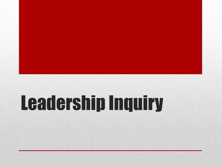 Leadership Inquiry. What the research says TEACHER PROFESSIONAL LEARNING AND DEVELOPMENT: BEST EVIDENCE SYNTHESIS ITERATION (2007) THIS BEST EVIDENCE.