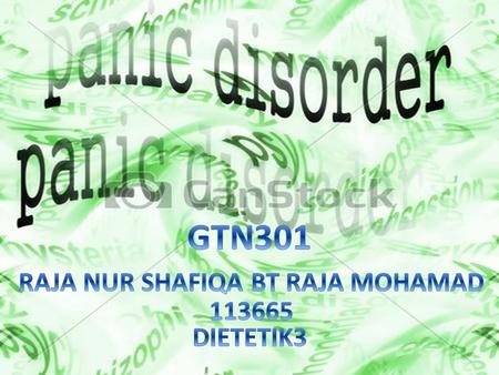 What is Panic Disorder A panic attack is an uncontrollable and terrifying response to ordinary, nonthreatening situations. Panic attacks can occur in.