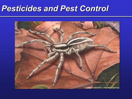 Pesticides and Pest Control. Key Concepts  Types and characteristics of pesticides  Pros and cons of using pesticides  Pesticide regulation in the.