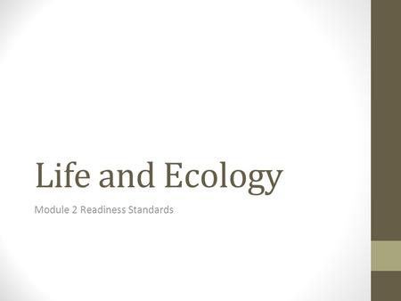 Life and Ecology Module 2 Readiness Standards. Relationships in Food Webs Every organism needs energy to survive. Producers (plants) use the sun’s energy.