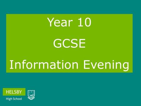 Year 10 GCSE Information Evening. Miss N Wilkes – Year 10 Leader Mr J Cooney – Key Stage 4 Leader Mrs S Warburton – Deputy Headteacher Mrs E Tobin – SENDCO.