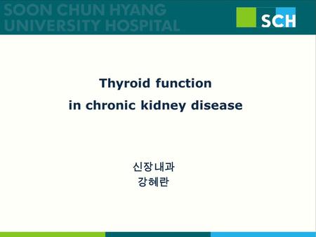 신장내과 강혜란 Thyroid function in chronic kidney disease.