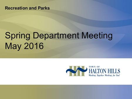 Recreation and Parks Spring Department Meeting May