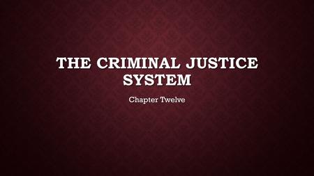 THE CRIMINAL JUSTICE SYSTEM Chapter Twelve. CATEGORIZING CRIME IN TEXAS Felony Serious crime punishable by prison and/or fine Serious crime punishable.