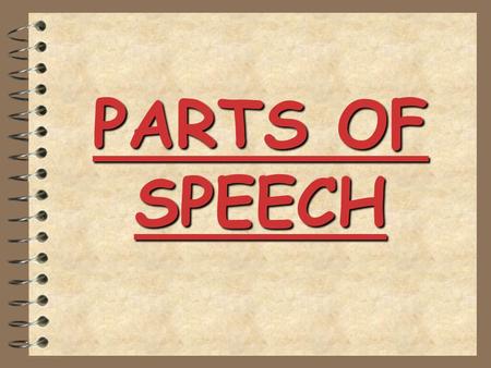 PARTS OF SPEECH Parts of Speech Each word in an English sentence has a special purpose. Some are: nouns verbs adjectives adverbs pronouns.