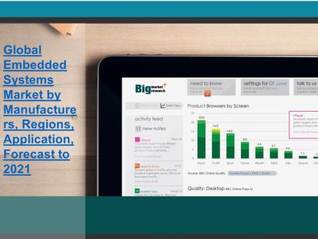 Global Embedded Systems Market by Manufacture rs, Regions, Application, Forecast to 2021.