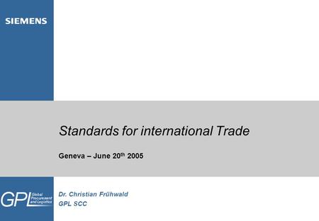 Standards for international Trade