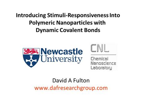 Introducing Stimuli-Responsiveness Into Polymeric Nanoparticles with