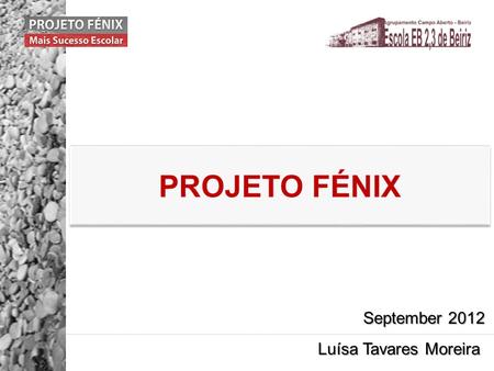 September 2012 Luísa Tavares Moreira. O UR S CHOOL Number of Teachers Elementary School – 6 to 9 years of age (1st cycle) Middle School - 10 to 11 years.