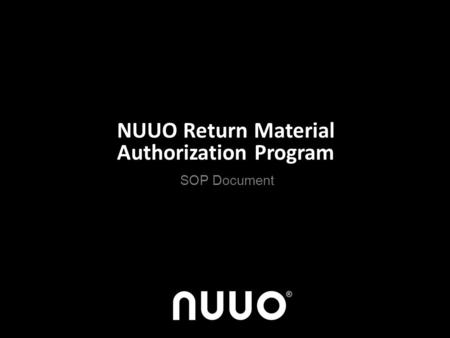 NUUO Return Material Authorization Program