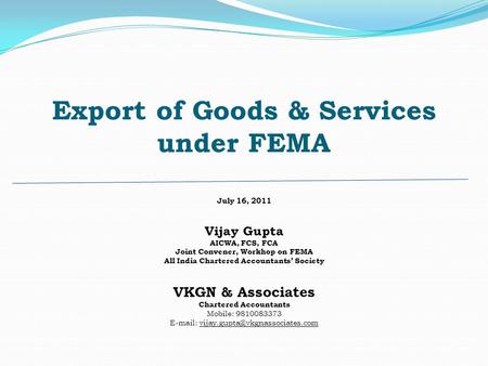 Export of Goods & Services under FEMA