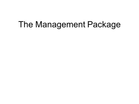 The Management Package. The AMG can be described as an analogue to a computer where the water supply and irrigation systems are the hardware and the crop.