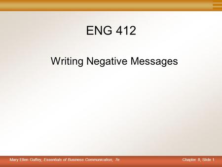 Writing Negative Messages