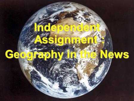 Independent Assignment :