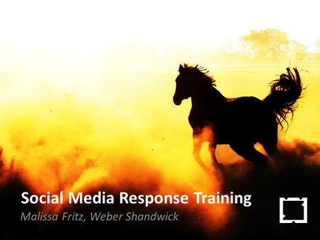 Social Media Response Training Malissa Fritz, Weber Shandwick.