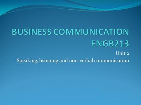 BUSINESS COMMUNICATION ENGB213