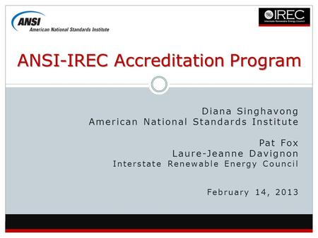 ANSI-IREC Accreditation Program