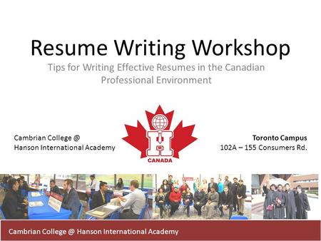 Resume Writing Workshop