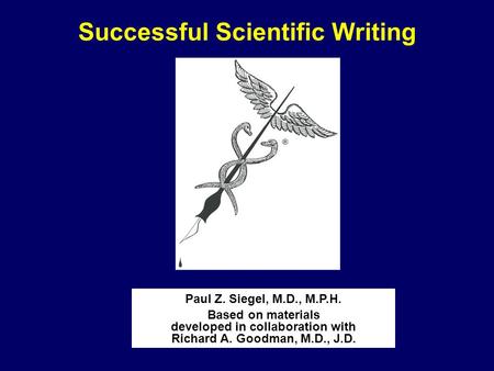 Successful Scientific Writing