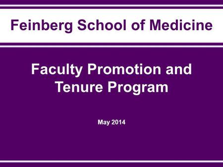 Faculty Promotion and Tenure Program