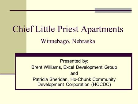 Chief Little Priest Apartments Winnebago, Nebraska