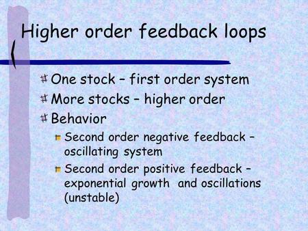 Higher order feedback loops