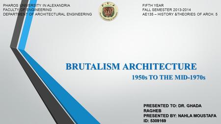 BRUTALISM ARCHITECTURE