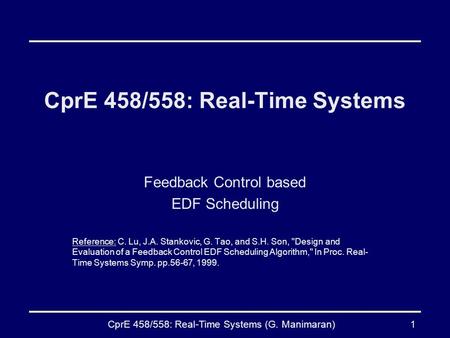 CprE 458/558: Real-Time Systems