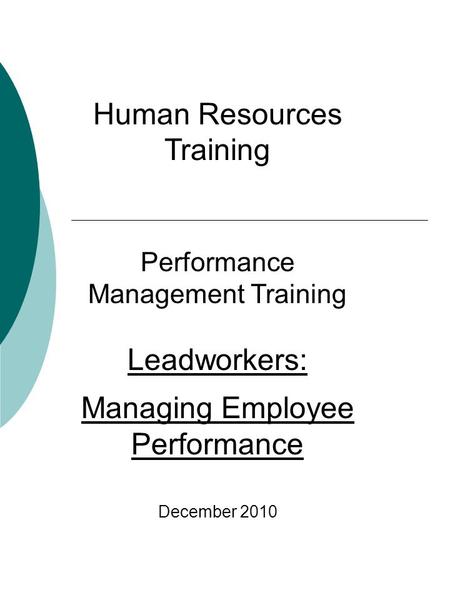 Human Resources Training