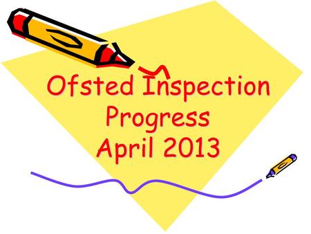 Feedback from Ofsted Inspection Progress April 2013.