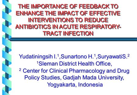 Yudatiningsih I.1,Sunartono H.1,SuryawatiS.2