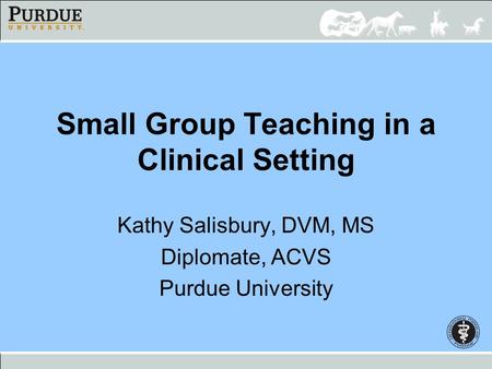 Small Group Teaching in a Clinical Setting