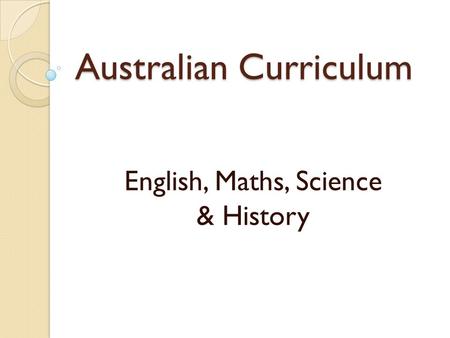 Australian Curriculum