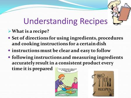 Understanding Recipes