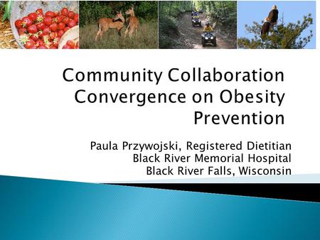 Paula Przywojski, Registered Dietitian Black River Memorial Hospital Black River Falls, Wisconsin.