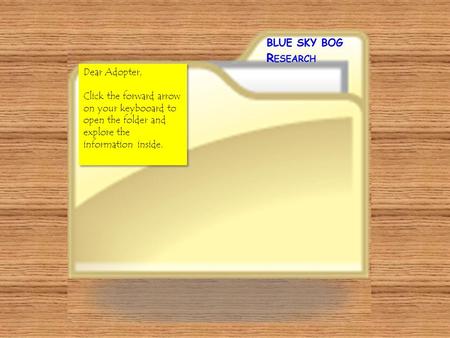 Dear Adopter, Click the forward arrow on your keybooard to open the folder and explore the information inside. Dear Adopter, Click the forward arrow on.