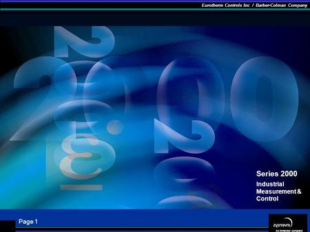 Series 2000 Industrial Measurement & Control.