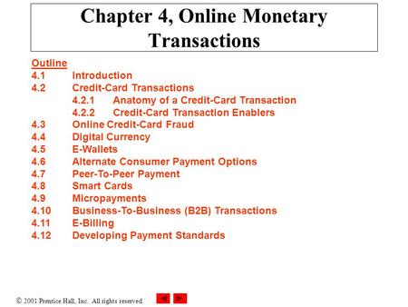 Chapter 4, Online Monetary Transactions