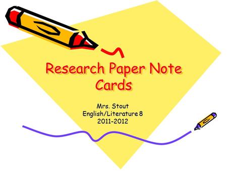 Research Paper Note Cards