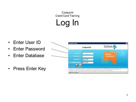 Costpoint Credit Card Training Log In