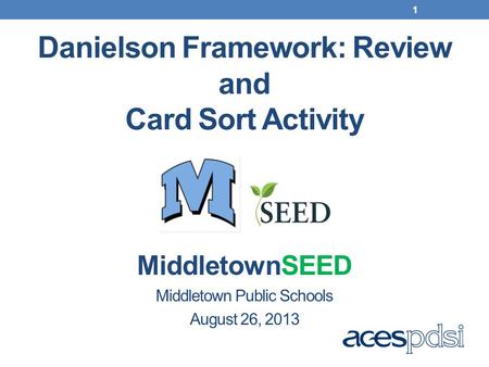 Danielson Framework: Review and Card Sort Activity