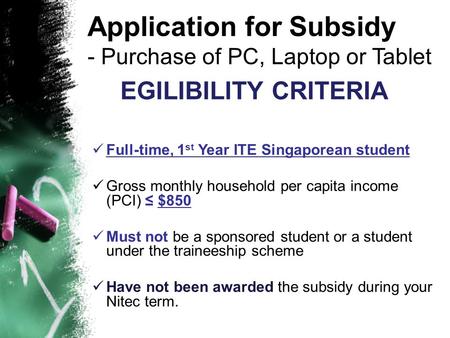 Application for Subsidy