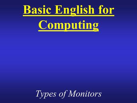 Basic English for Computing